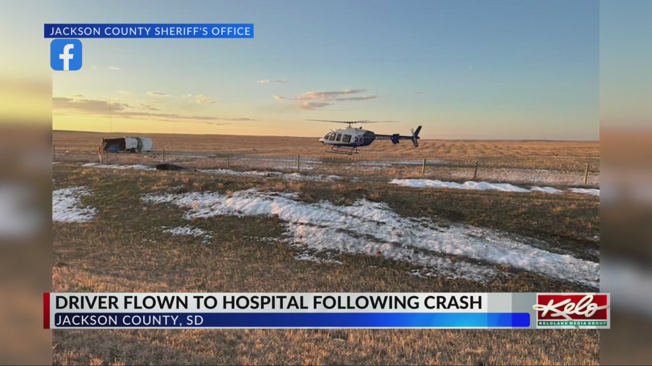 Driver flown to hospital following rollover crash – KELOLAND.com