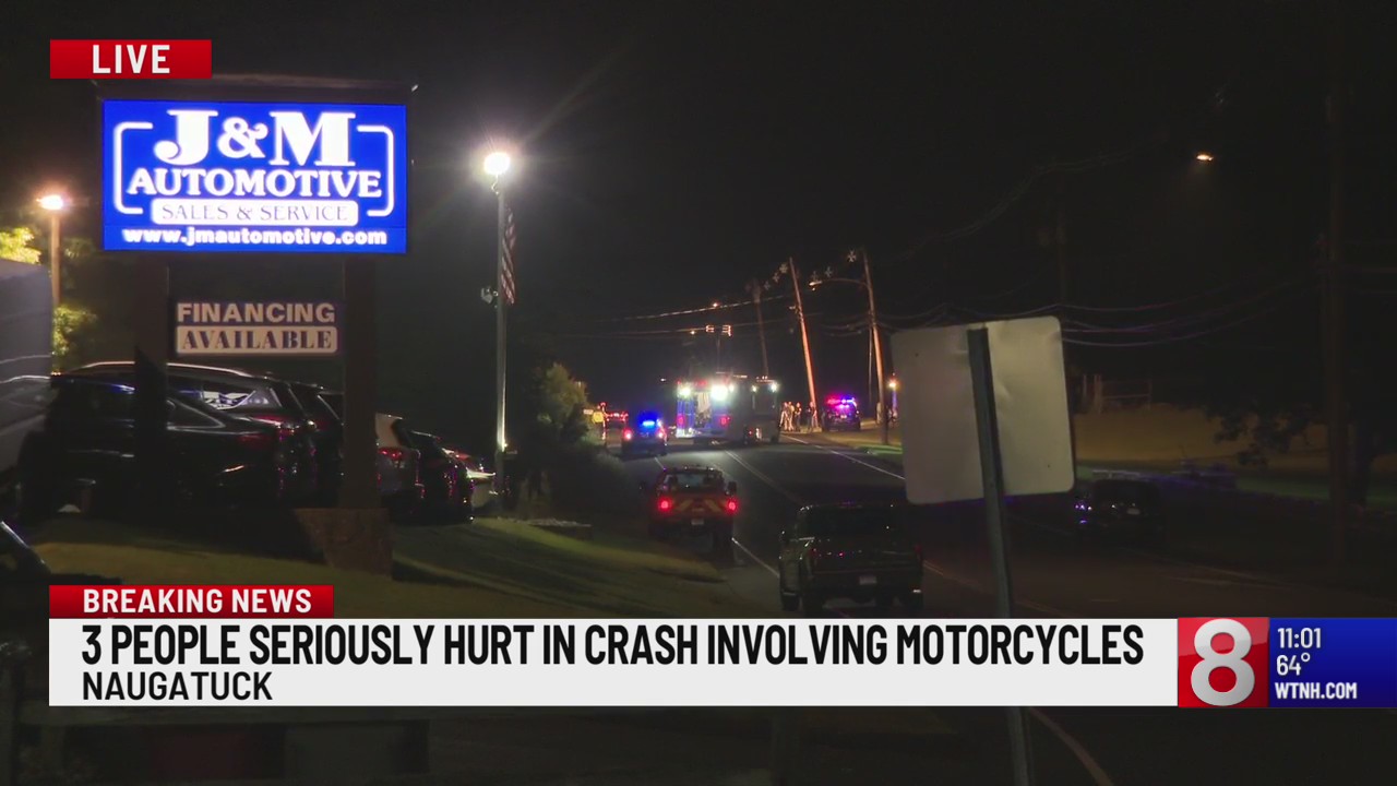 3 seriously hurt in Naugatuck crash involving motorcycles – WTNH.com