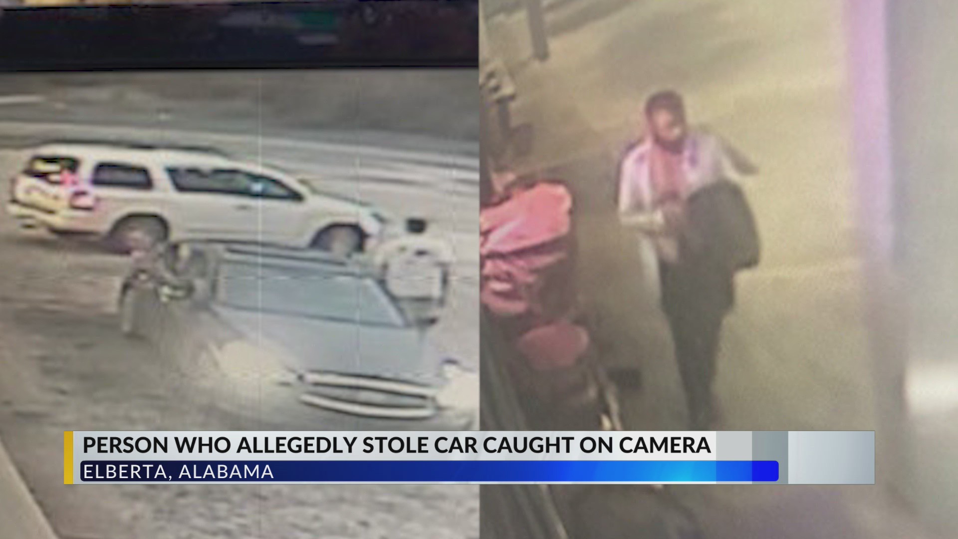 Elberta Police Department searching for stolen car, alleged suspect