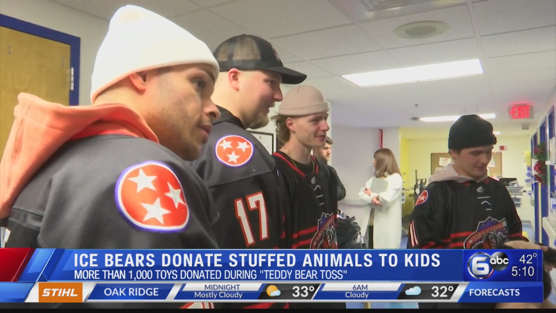 Ice Bears donate stuffed animals to kids WATE 6 On Your Side