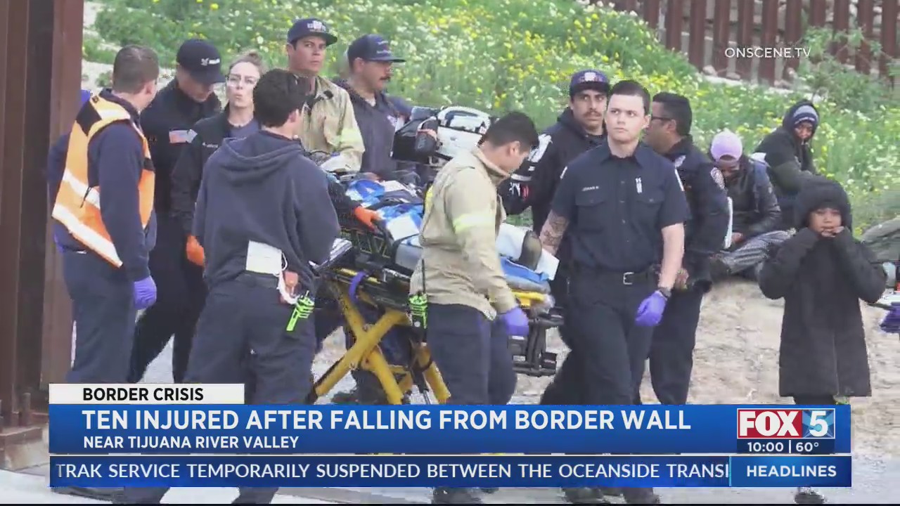 Ten people injured after falling from border wall in San Diego County ...