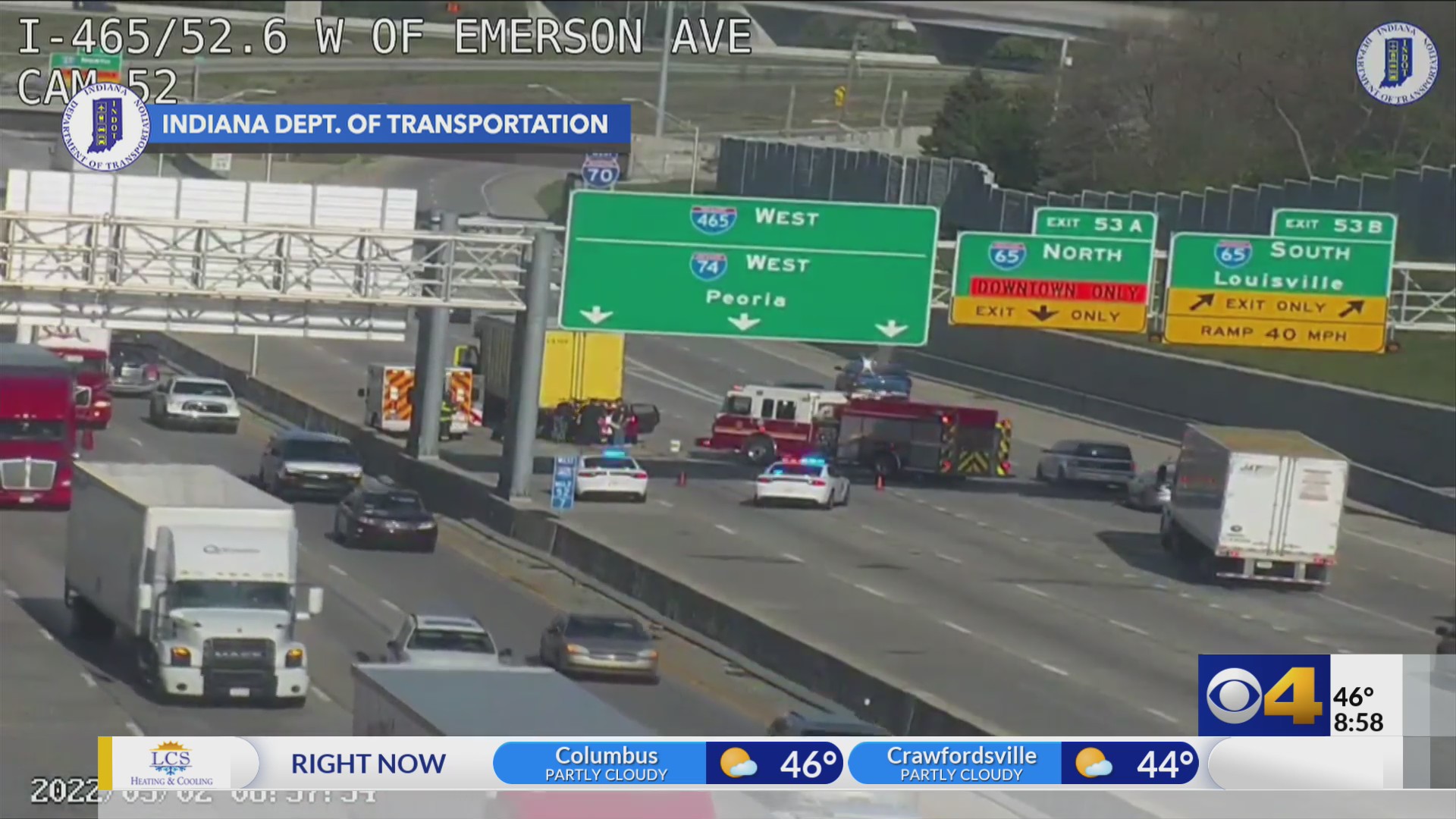 Four lanes of WB I-465 blocked due to semi crash – Fox 59