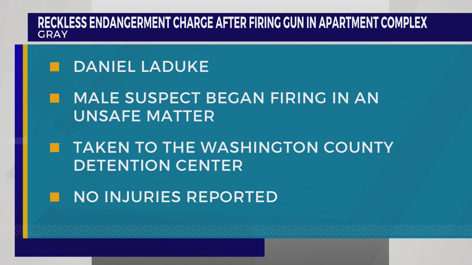Man charged with reckless endangerment after firing gun in Gray ...