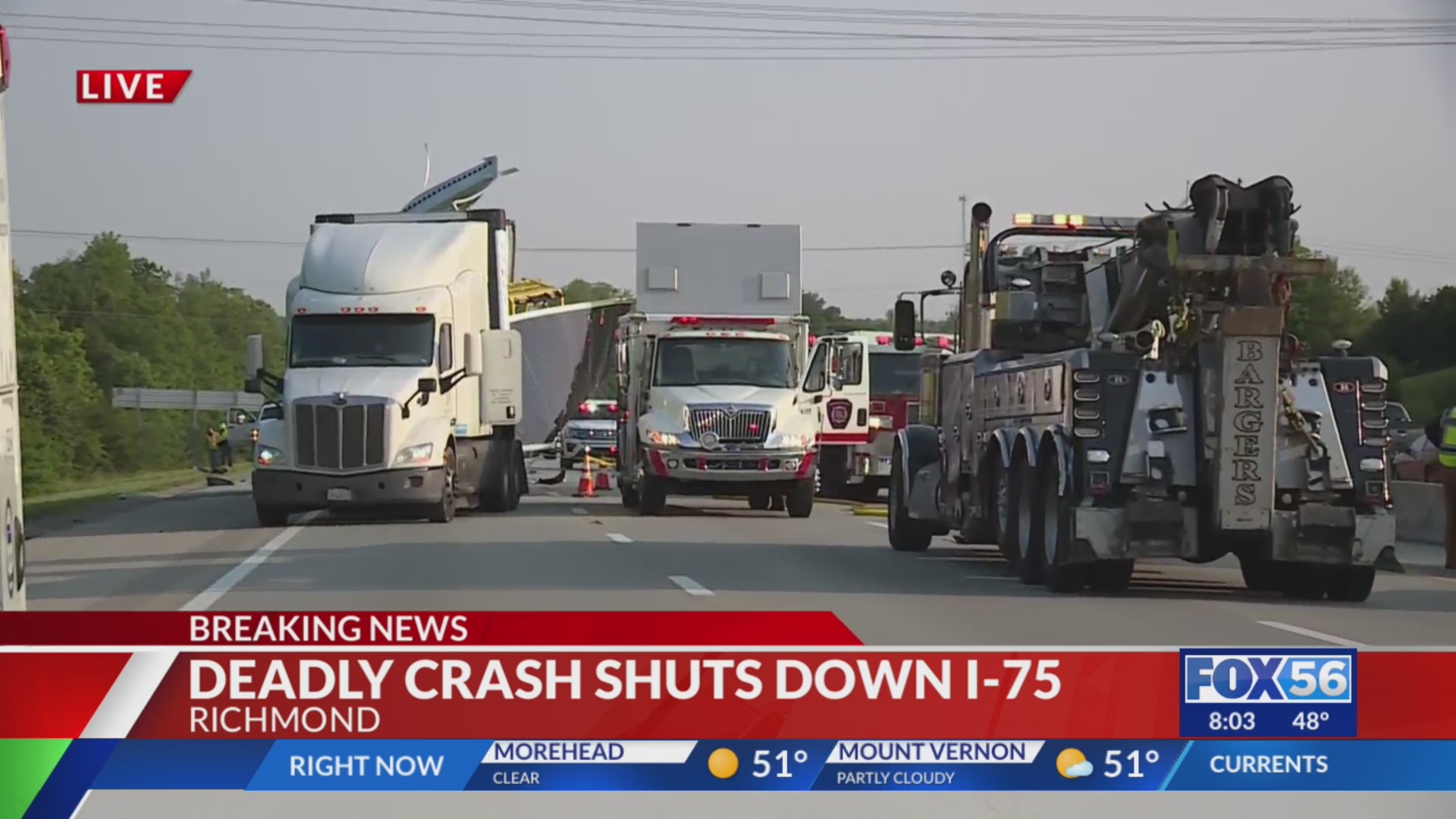 Deadly crash shuts down I-75 in Richmond – FOX 56 News