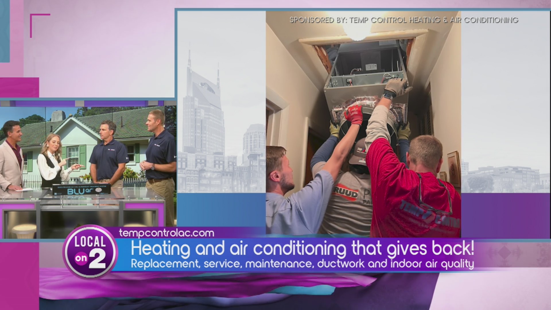 Temp Control Heating, air conditioning, and philanthropy WKRN News 2