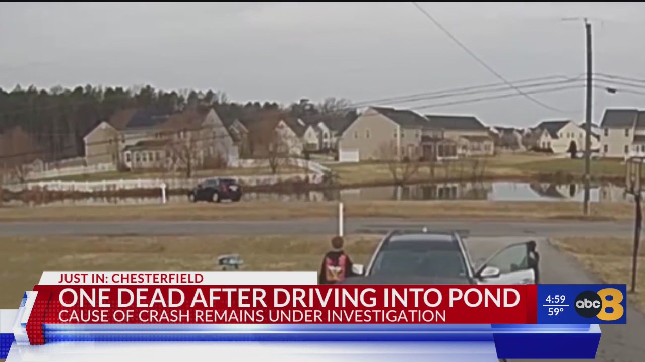 One person dead after a car went into a Chesterfield pond – WRIC ABC 8News