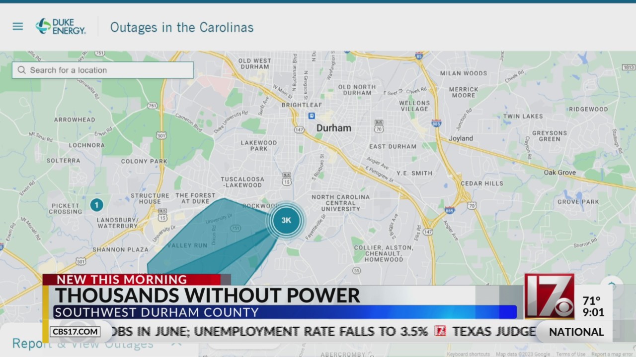 3,000+ customers without power after vehicle hits pole in Durham ...
