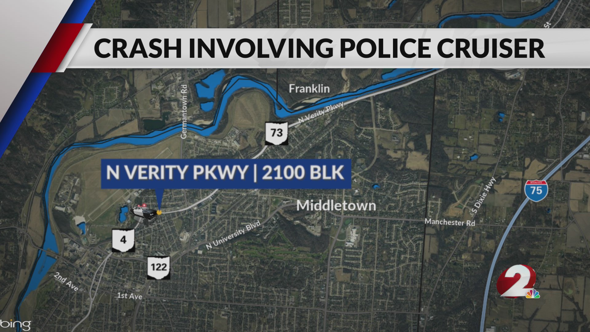 Middletown police officer sent to hospital after crash – WDTN.com