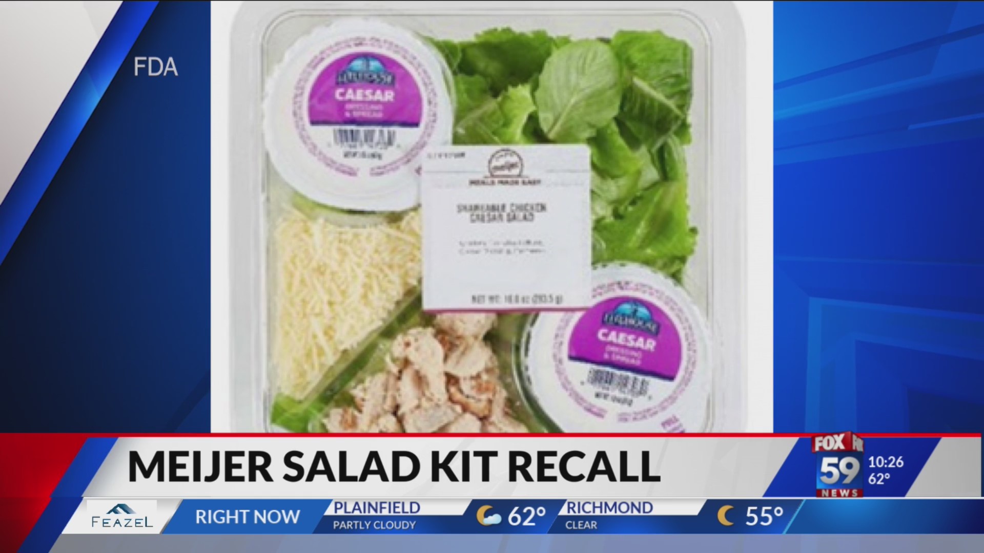 Meijer recalls premade salads sold in Indiana due to health risks - Fox 59