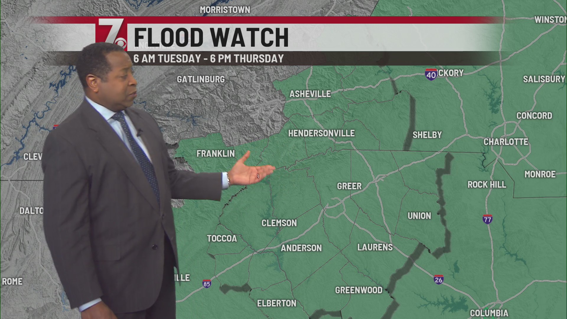 Flood watch extended to Thursday as rain falls in the Upstate – WSPA 7NEWS