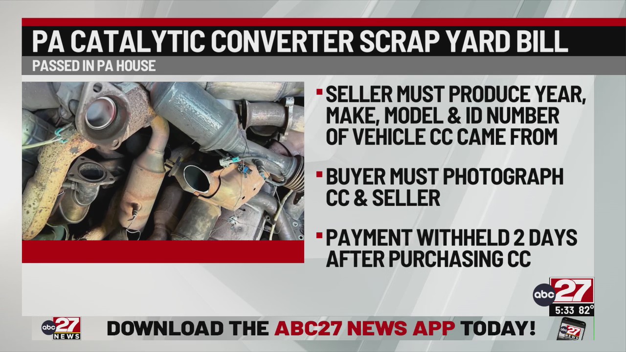Pennsylvania catalytic converter scrap yard bill