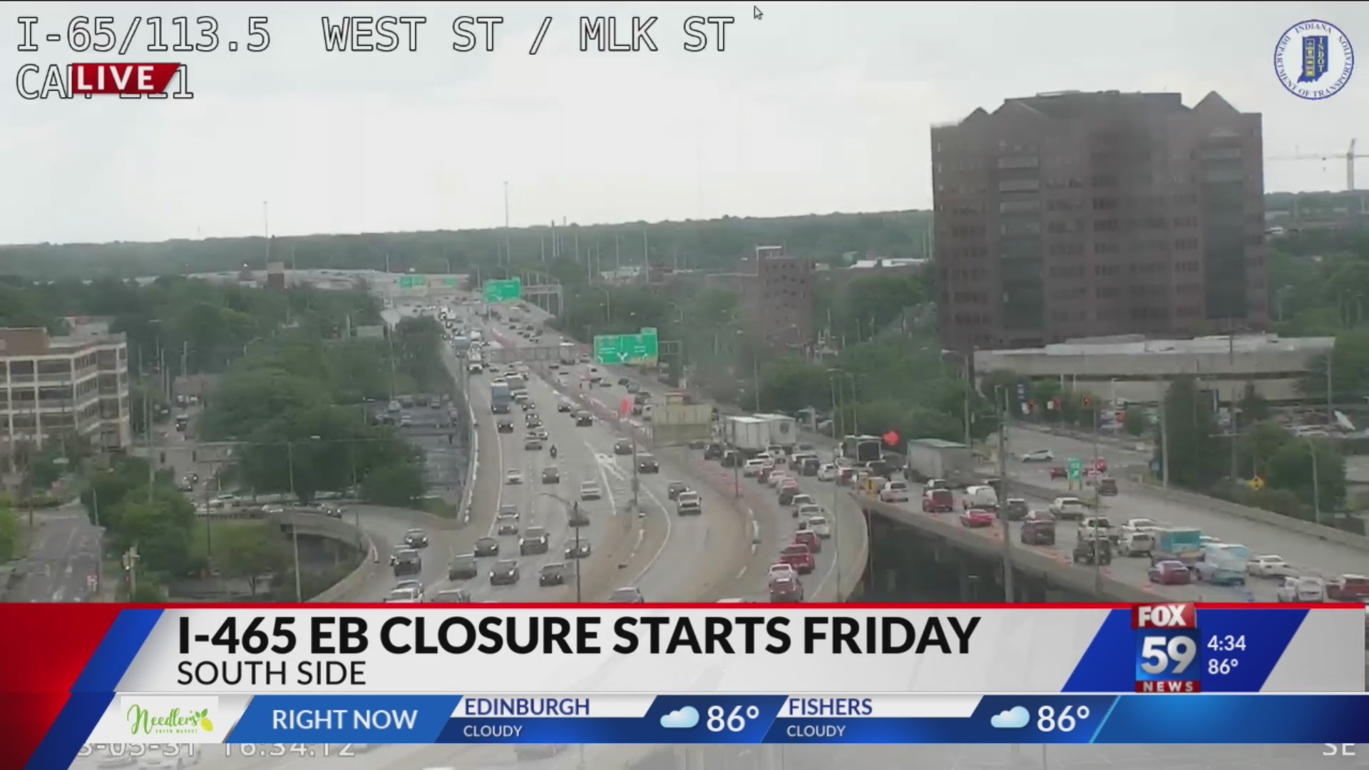 I-465 closure starts this week on Indy’s southwest side – Fox 59