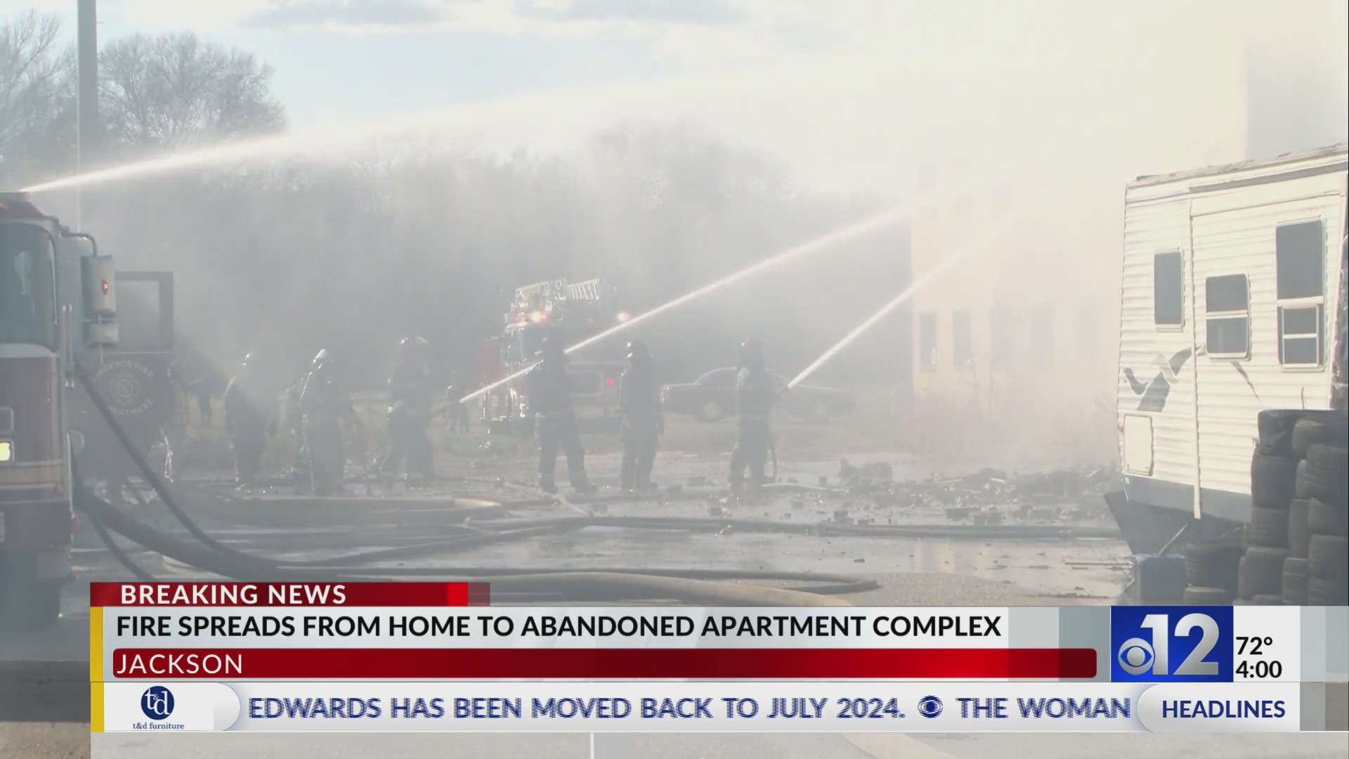 Jackson fire spreads from home to abandoned apartment complex – WJTV