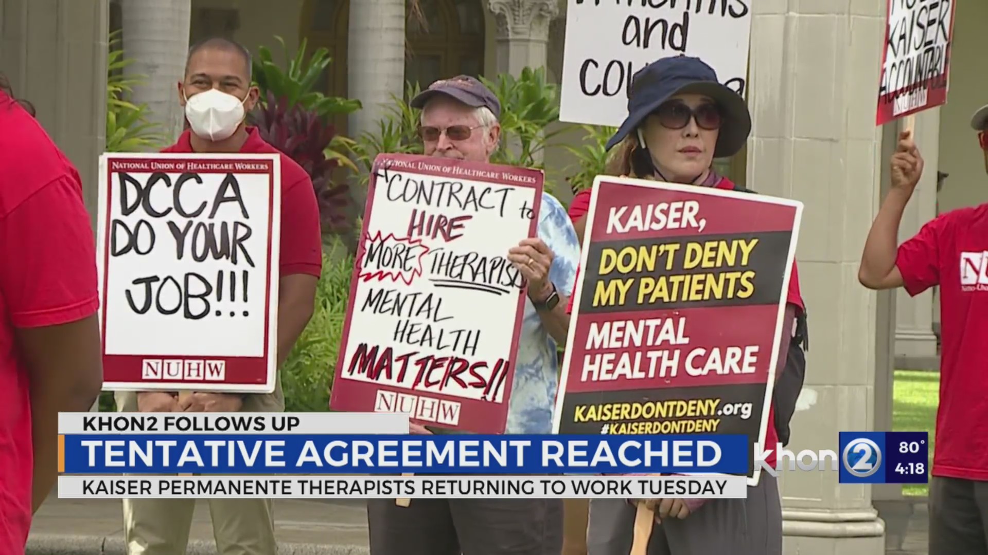 Tentative agreement reached ending Kaiser Mental Strike in Hawai’i – KHON2