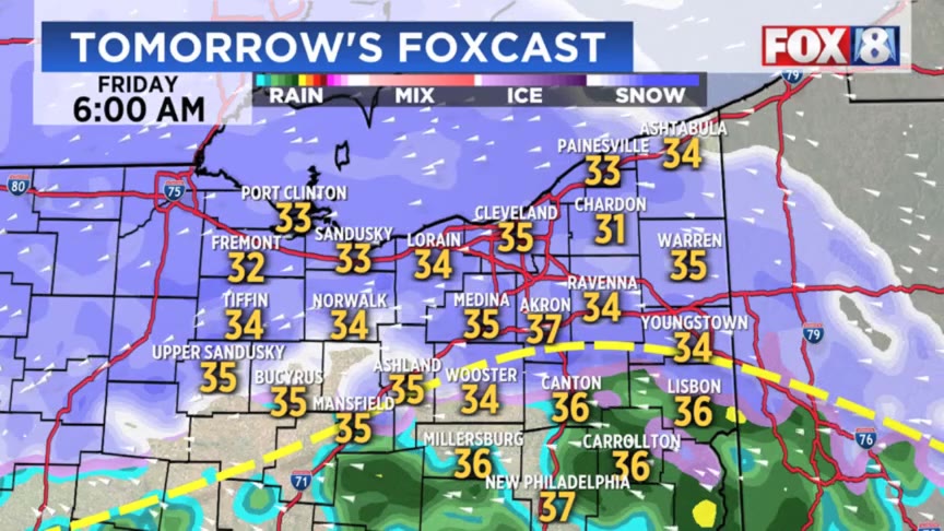 Clickable weather: Timing on snow arriving – Fox 8 Cleveland WJW