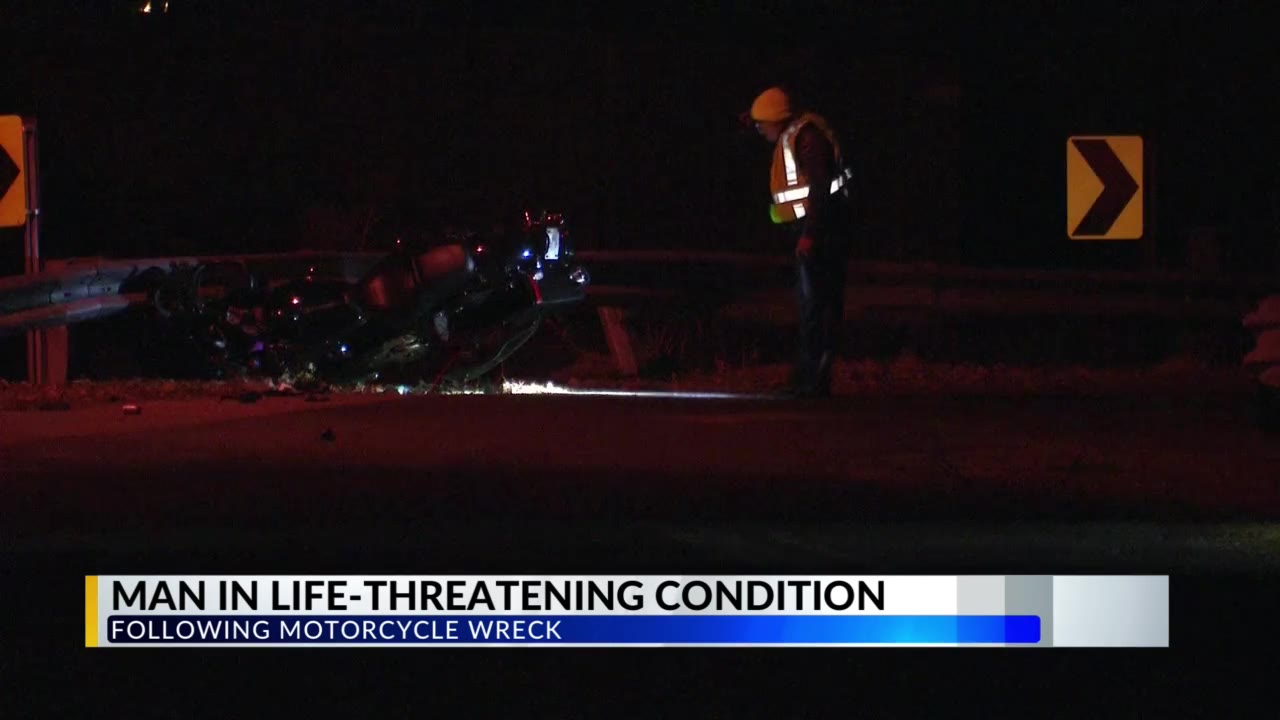 Man in life-threatening condition after motorcycle crash during pursuit ...