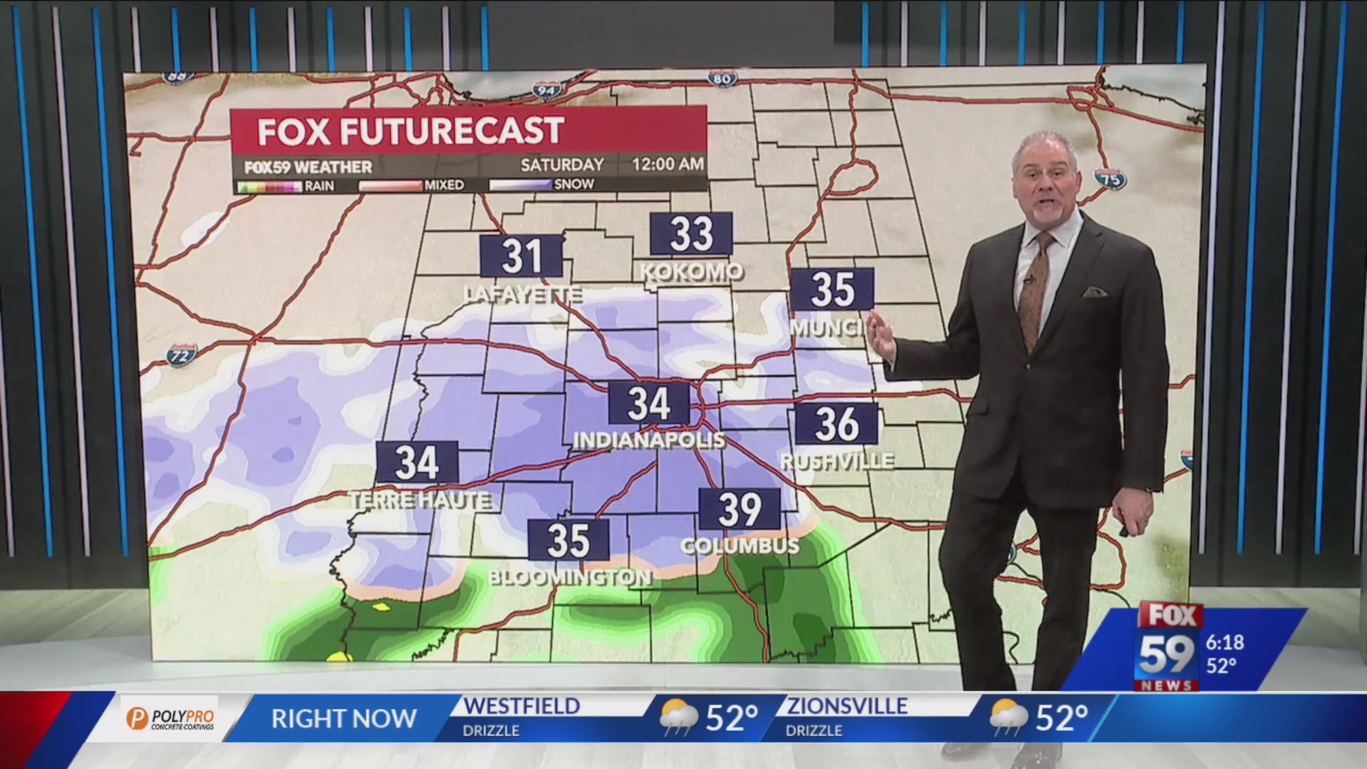 Backdoor cold front brings snow chance, colder weekend start – Fox 59