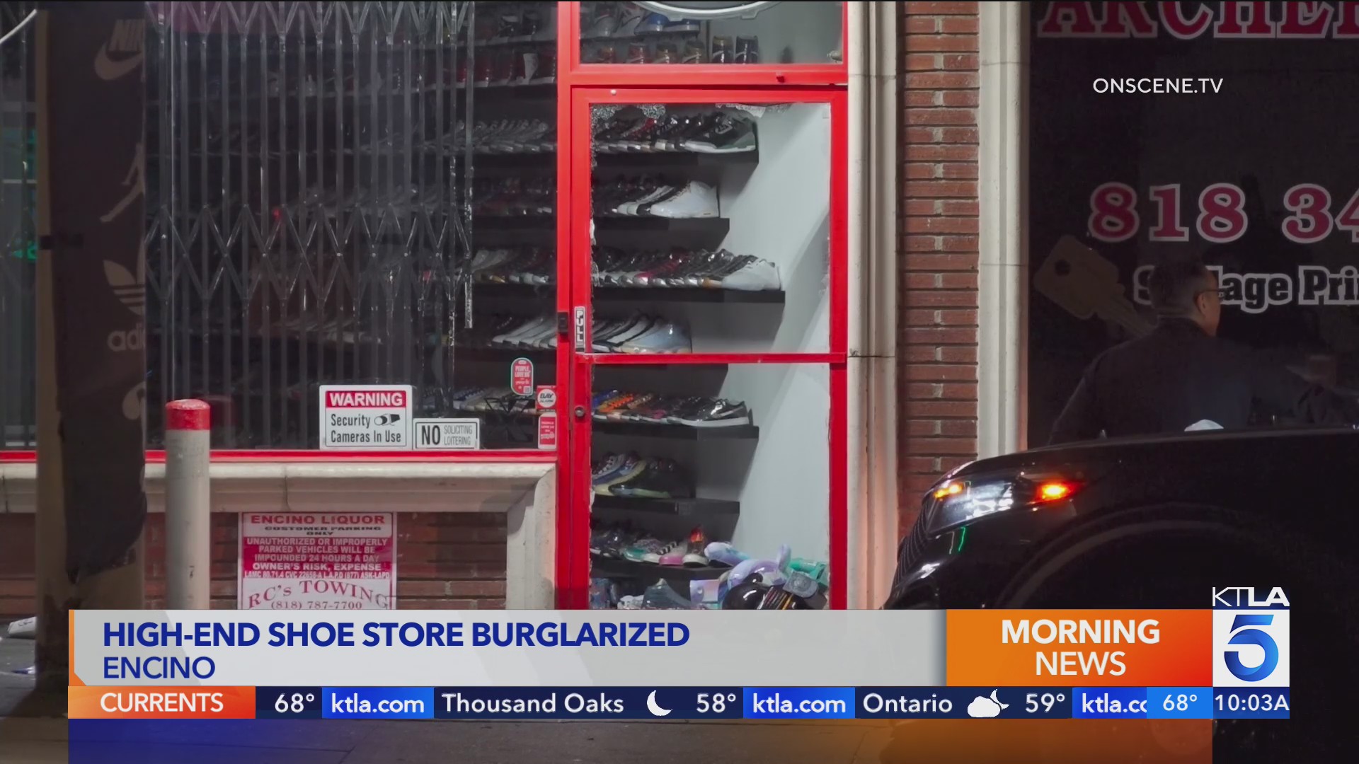 Highend shoe store burglarized in Encino KTLA