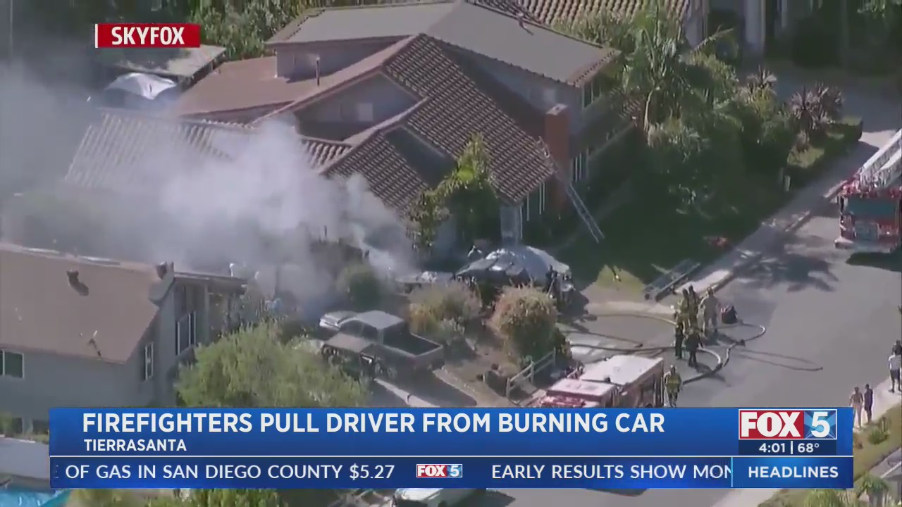 Firefighters Pull Driver From Burning Car – FOX 5 San Diego & KUSI News