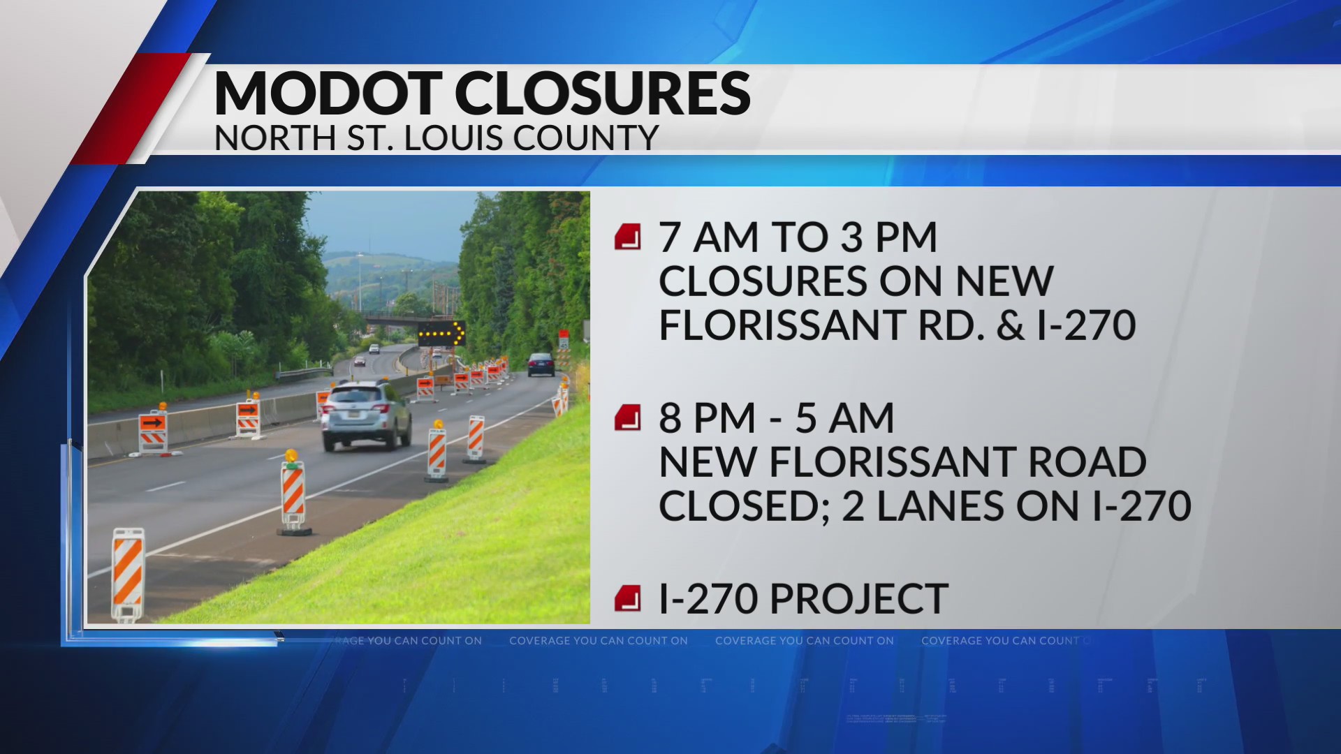 MoDOT closures taking place in north St. Louis County FOX 2
