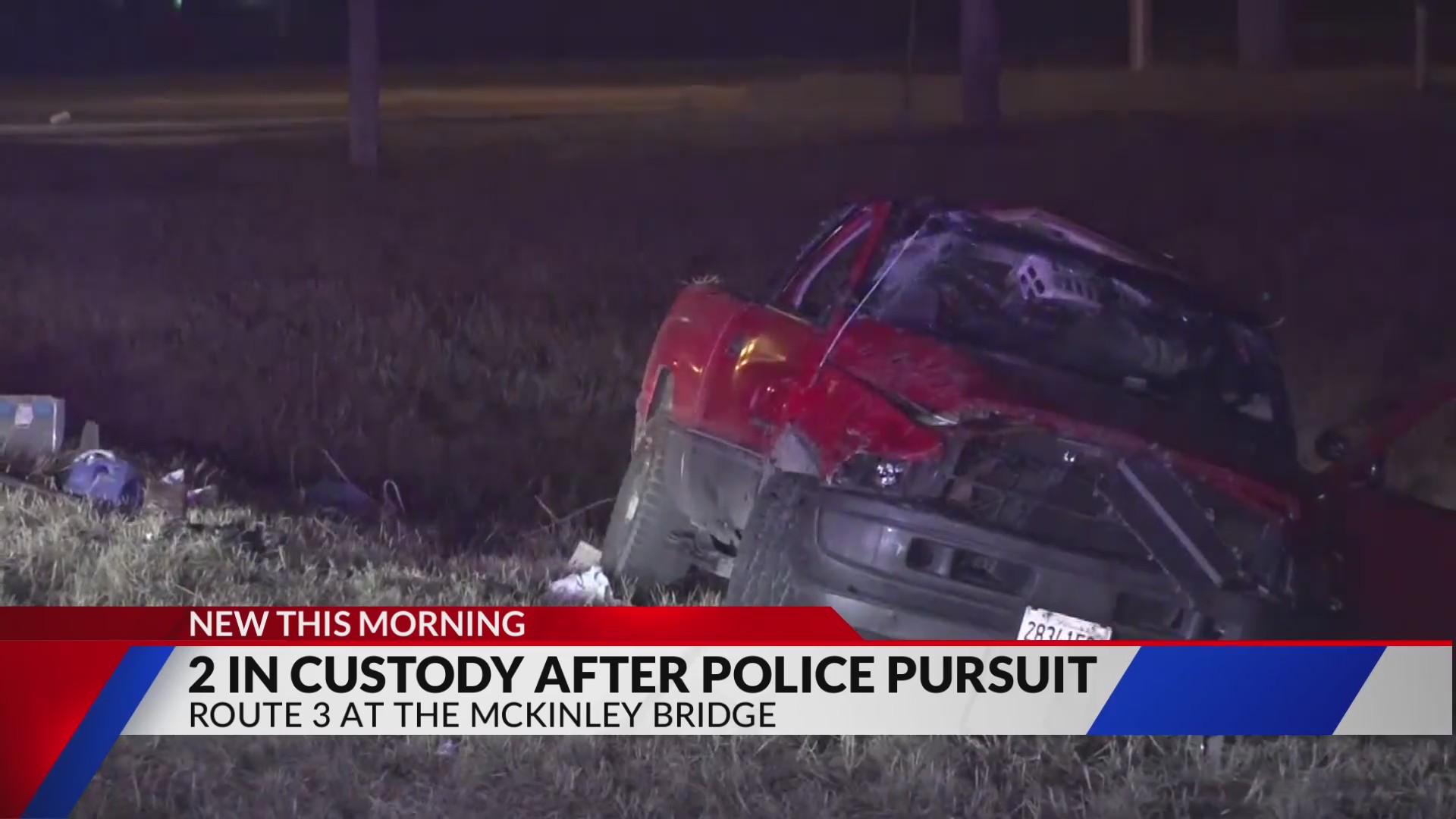2 in custody after police pursuit ends with pickup truck overturned in ...