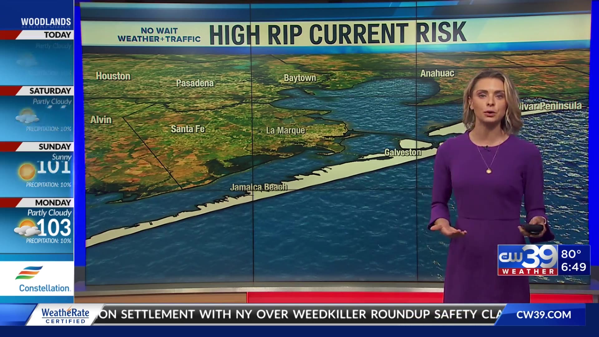 Galveston Beach Forecast Strong Rip Current Threat Today CW39 Houston