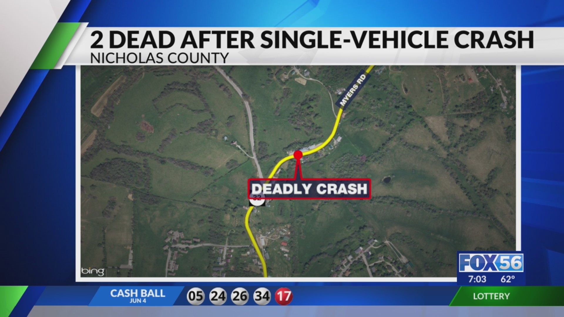 2 dead after singlevehicle crash in Nicholas County FOX 56