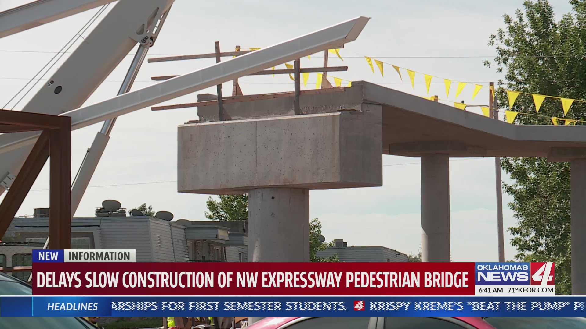 Delays slow construction of pedestrian bridge Oklahoma City