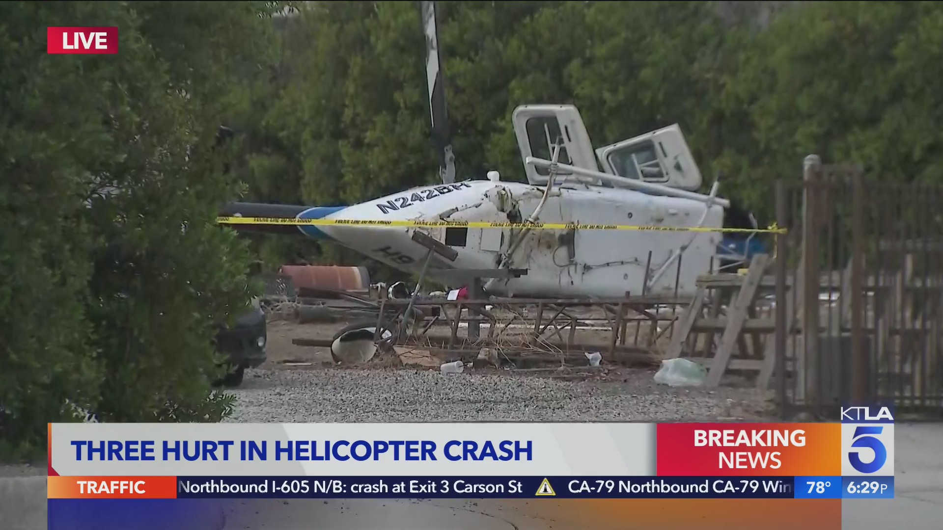 Helicopter carrying fire personnel crashes in backyard near Banning