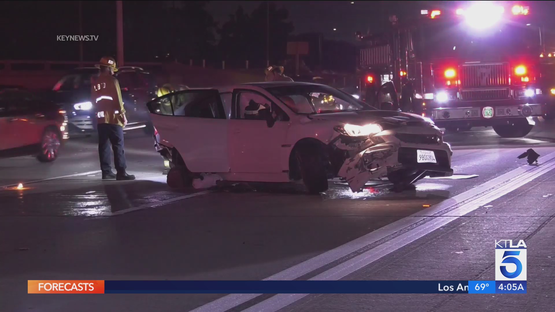 Driver runs from car after losing control, gets struck by multiple ...