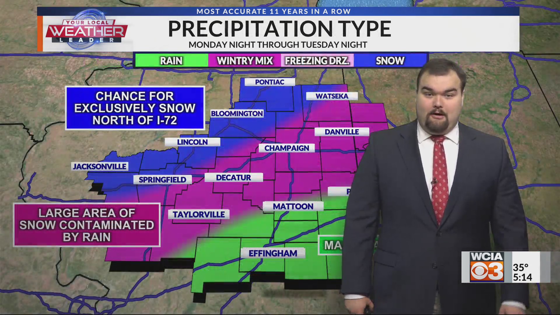 Weather Now Snow Switching to Rain in Spots Today