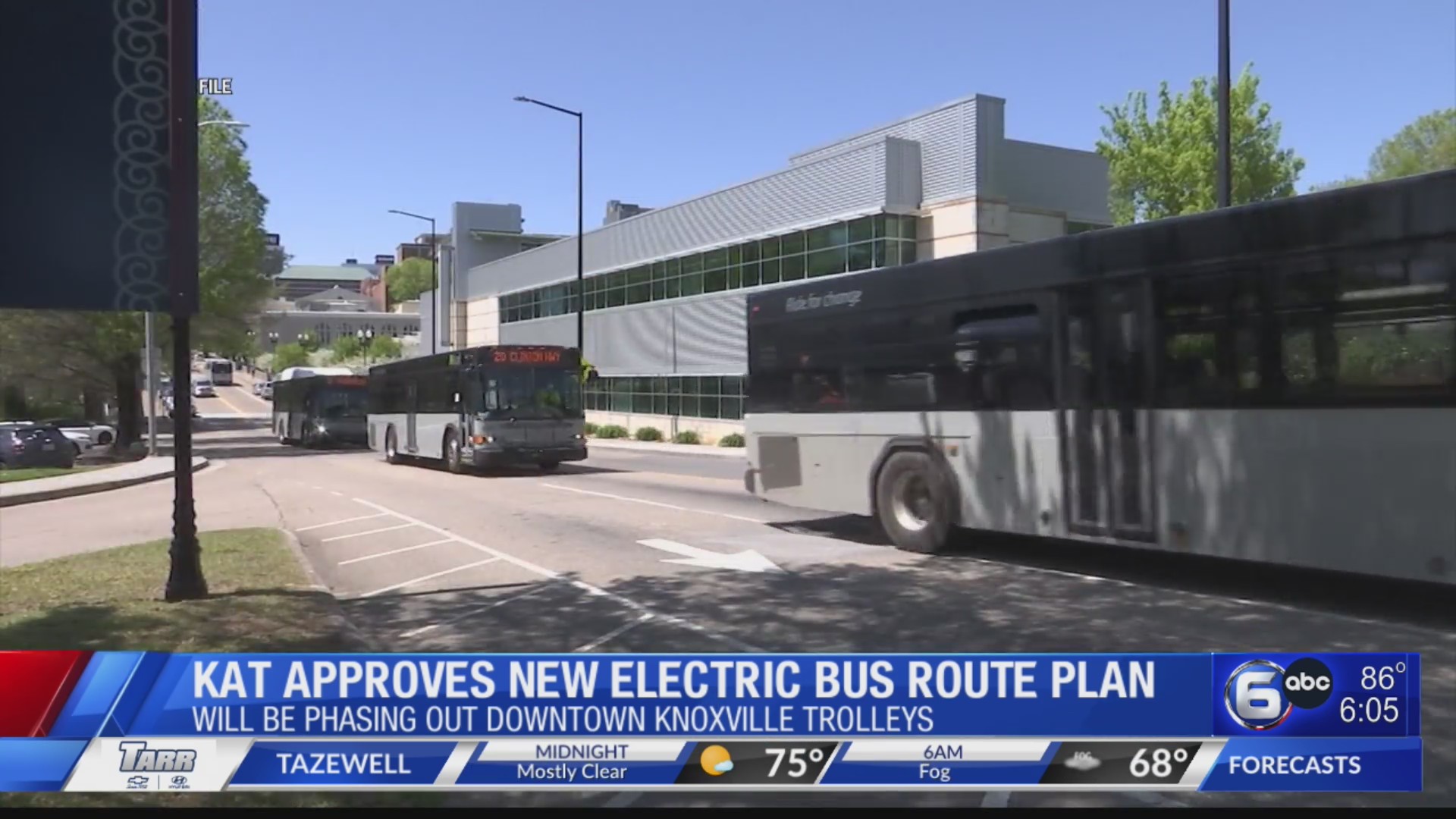 KAT approves new electric bus route plan – WATE 6 On Your Side