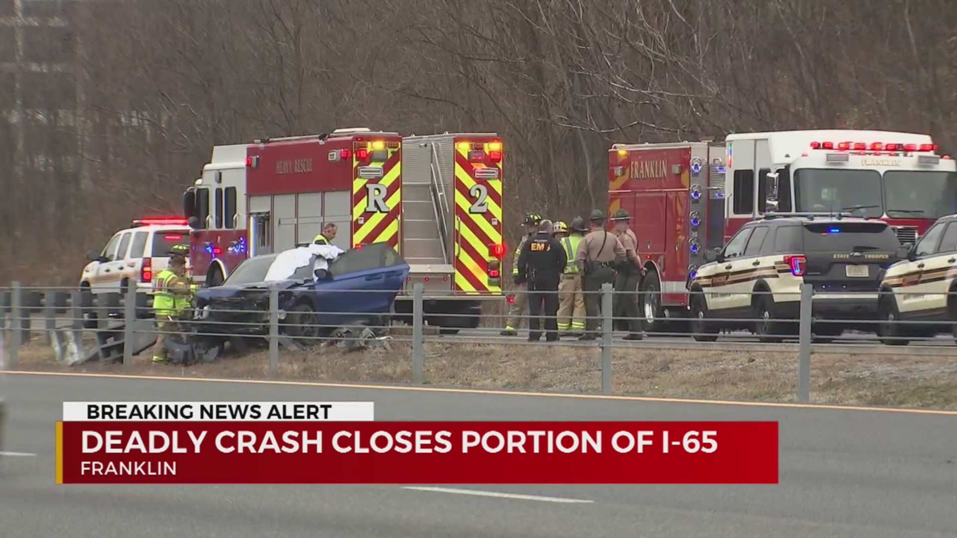 Deadly crash closes portion of I-65 in Franklin – WKRN News 2