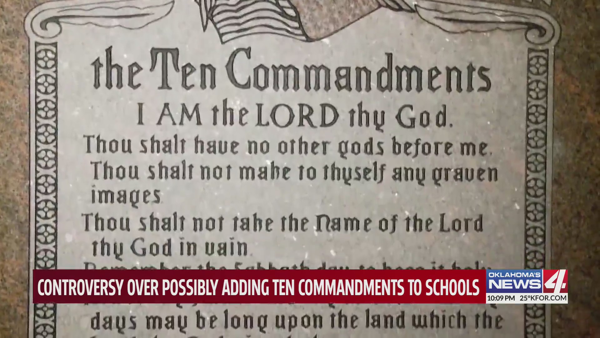 Controversy over possibly adding Ten Commandments to schools