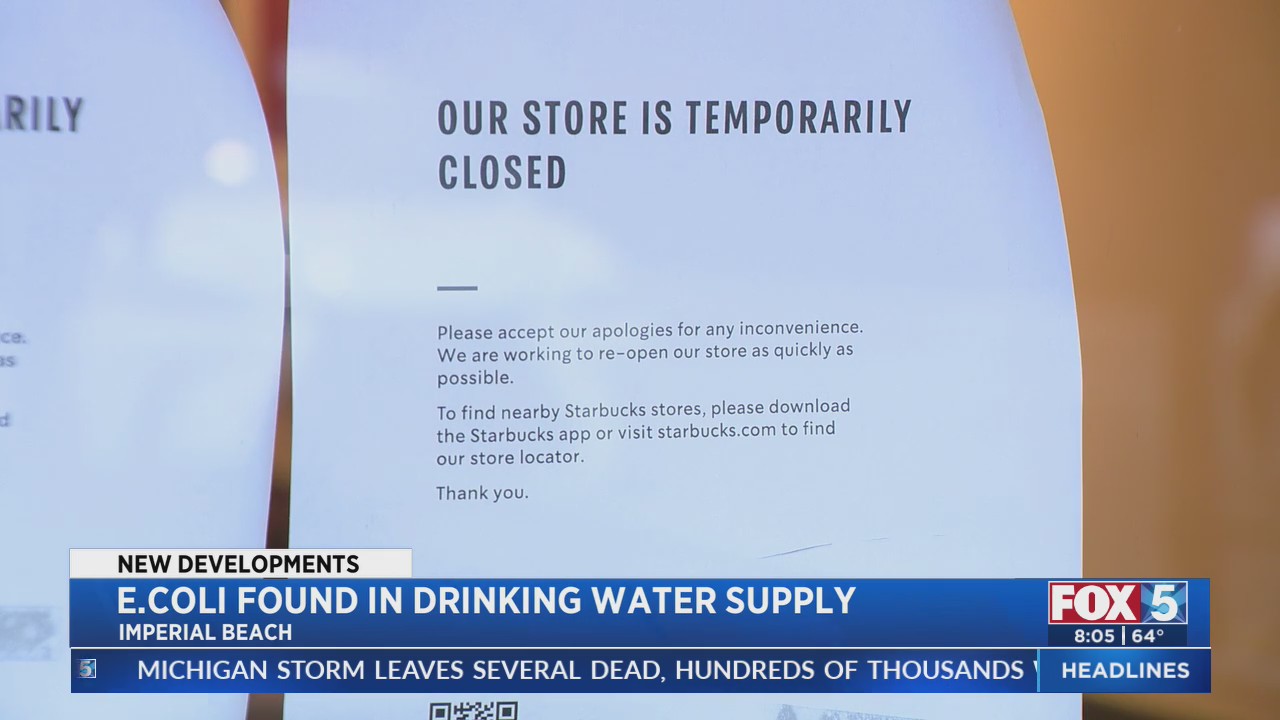 UPDATE: E. Coli Found in Drinking Water Supply – FOX 5 San Diego & KUSI ...
