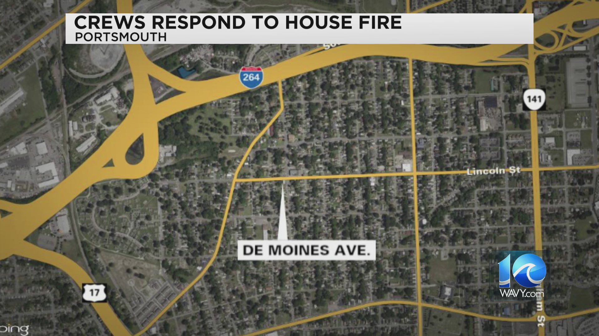 Vacant house damaged in fire on Des Moines Ave in Portsmouth – WAVY.com