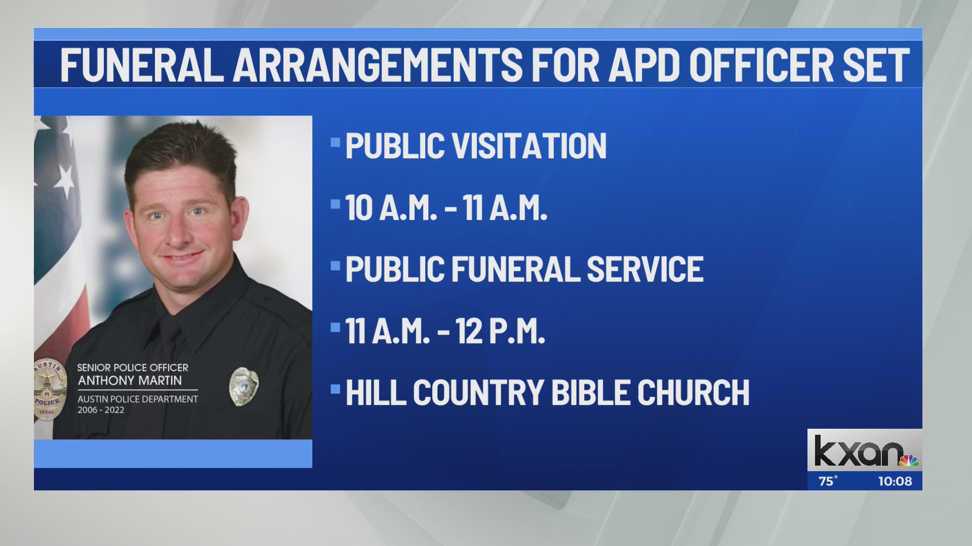 Funeral arrangements for APD officer killed in crash – KXAN Austin