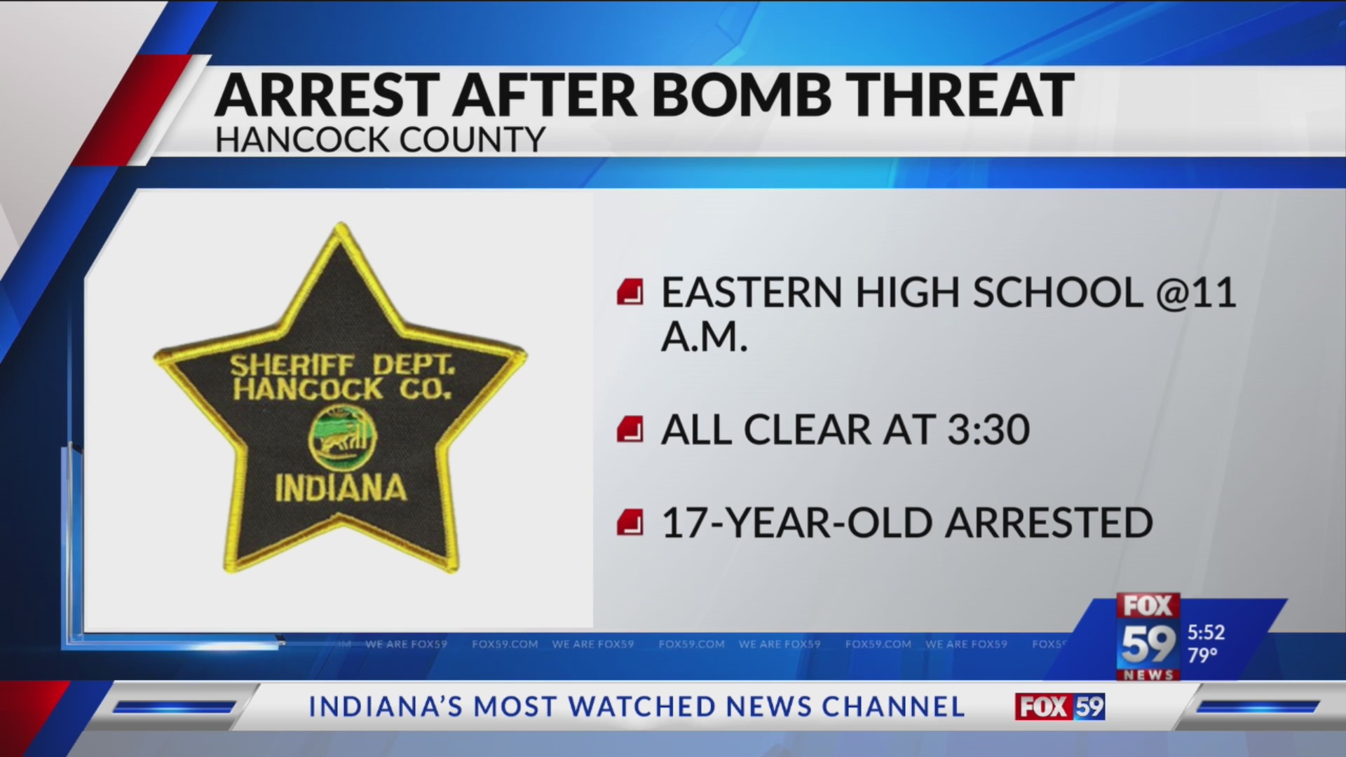 17yearold detained after bomb threat made to Eastern High School in Greentown Fox 59