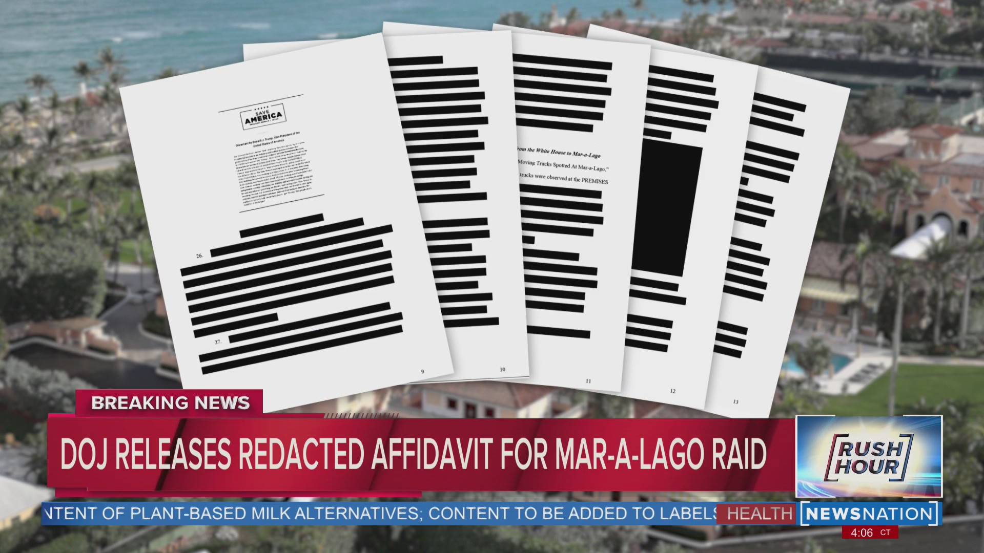 DOJ releases redacted affidavit for Mar-a-Lago raid | Rush Hour – WLNS ...