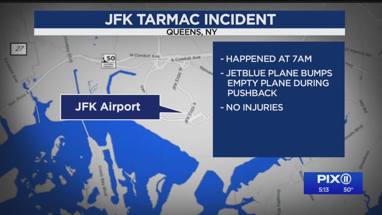 JetBlue plane bumps into parked aircraft at JFK – PIX11