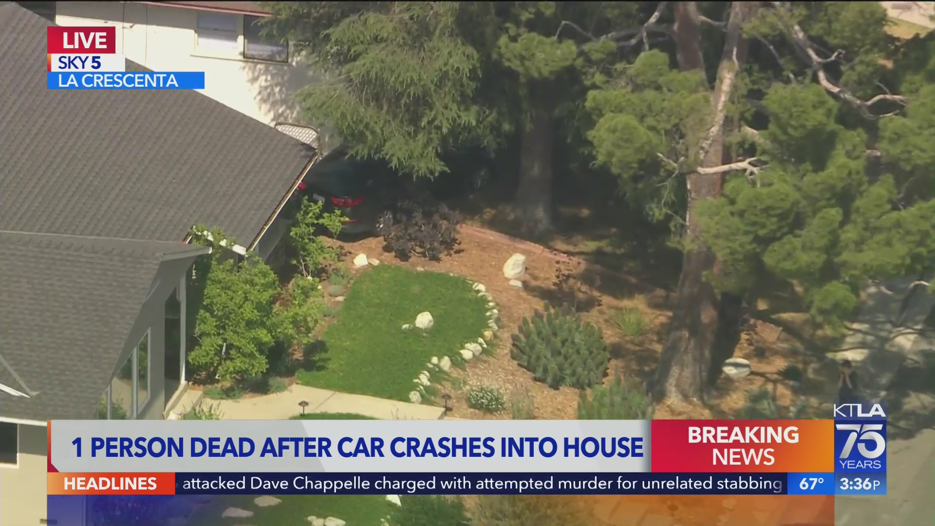 1 dead after car crashes into home – KTLA