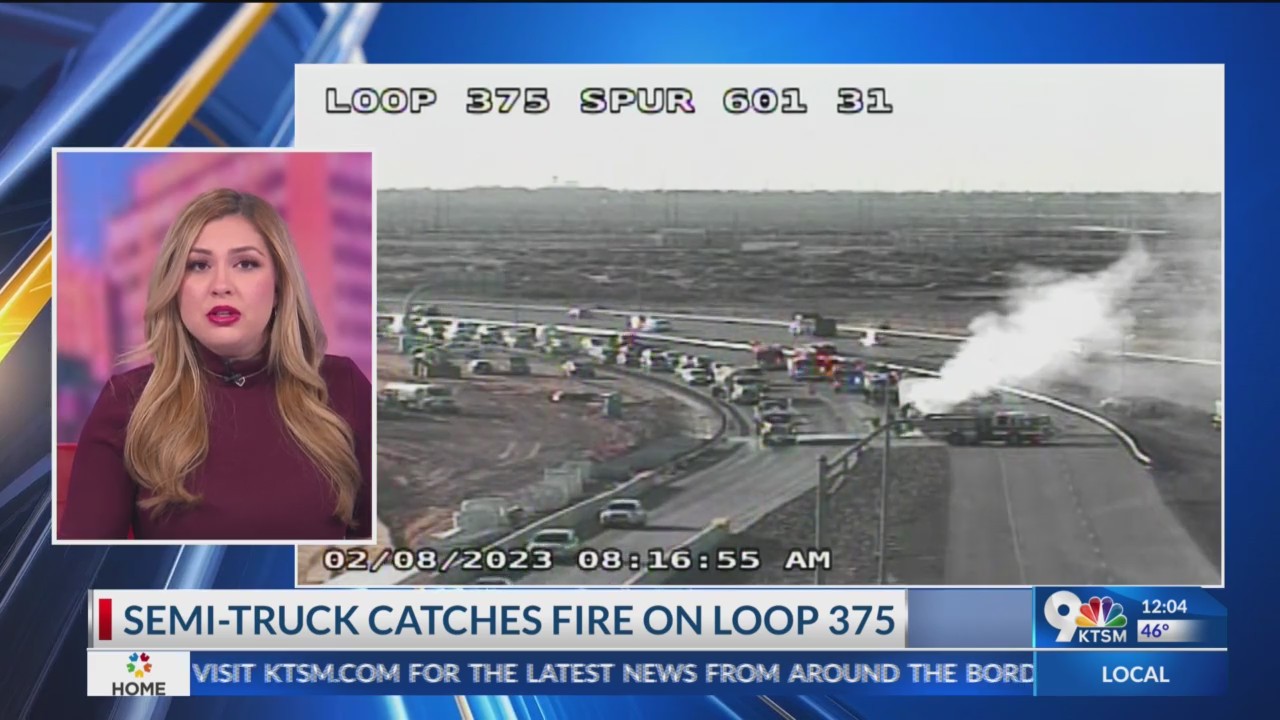 Semi-truck catches fire on Lopp 375 – KTSM 9 News