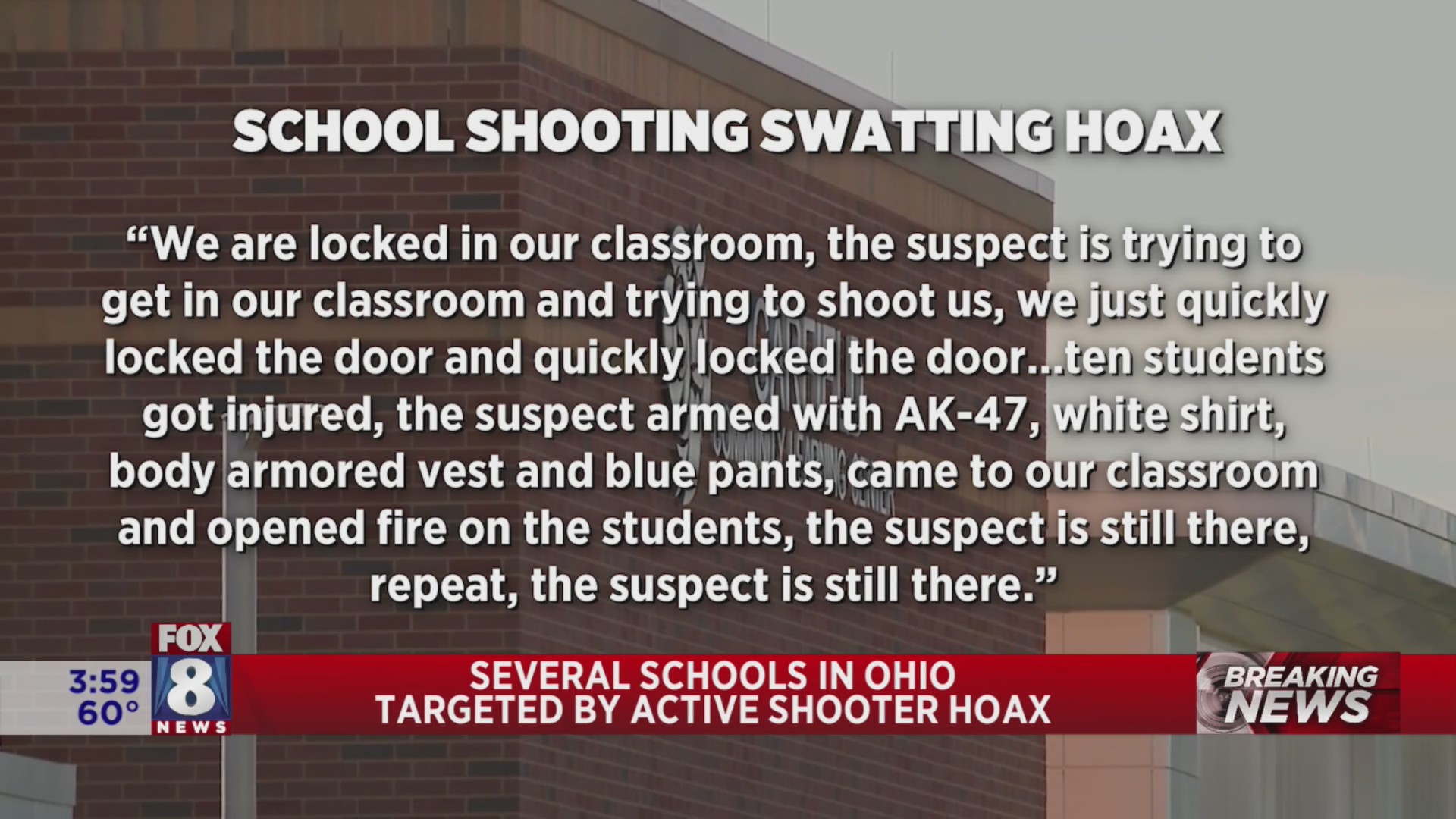Listen: Man making fake active shooter threat calls local school – Fox ...