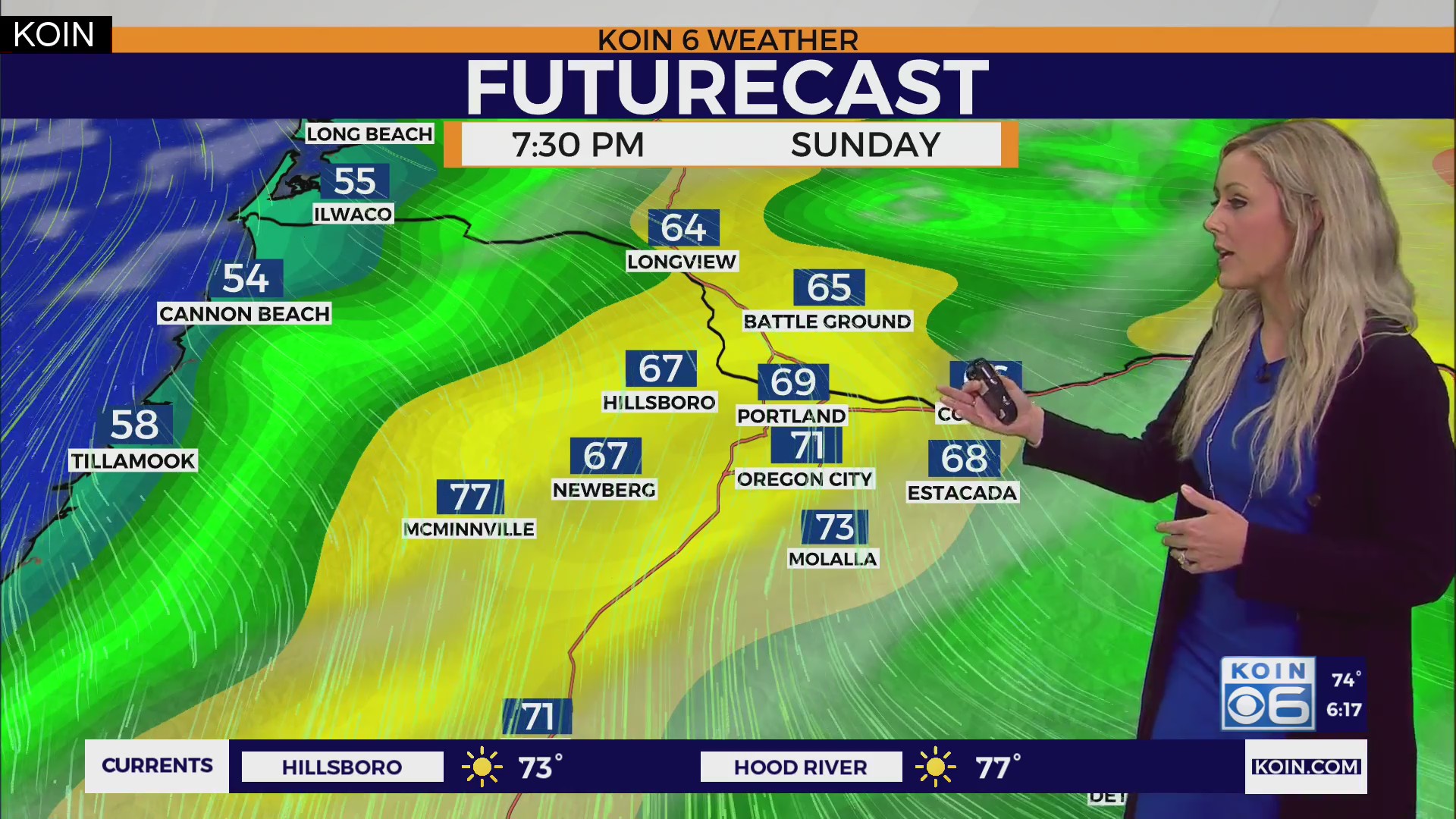 Portland weather forecast Pleasant and partly cloudy on Sunday