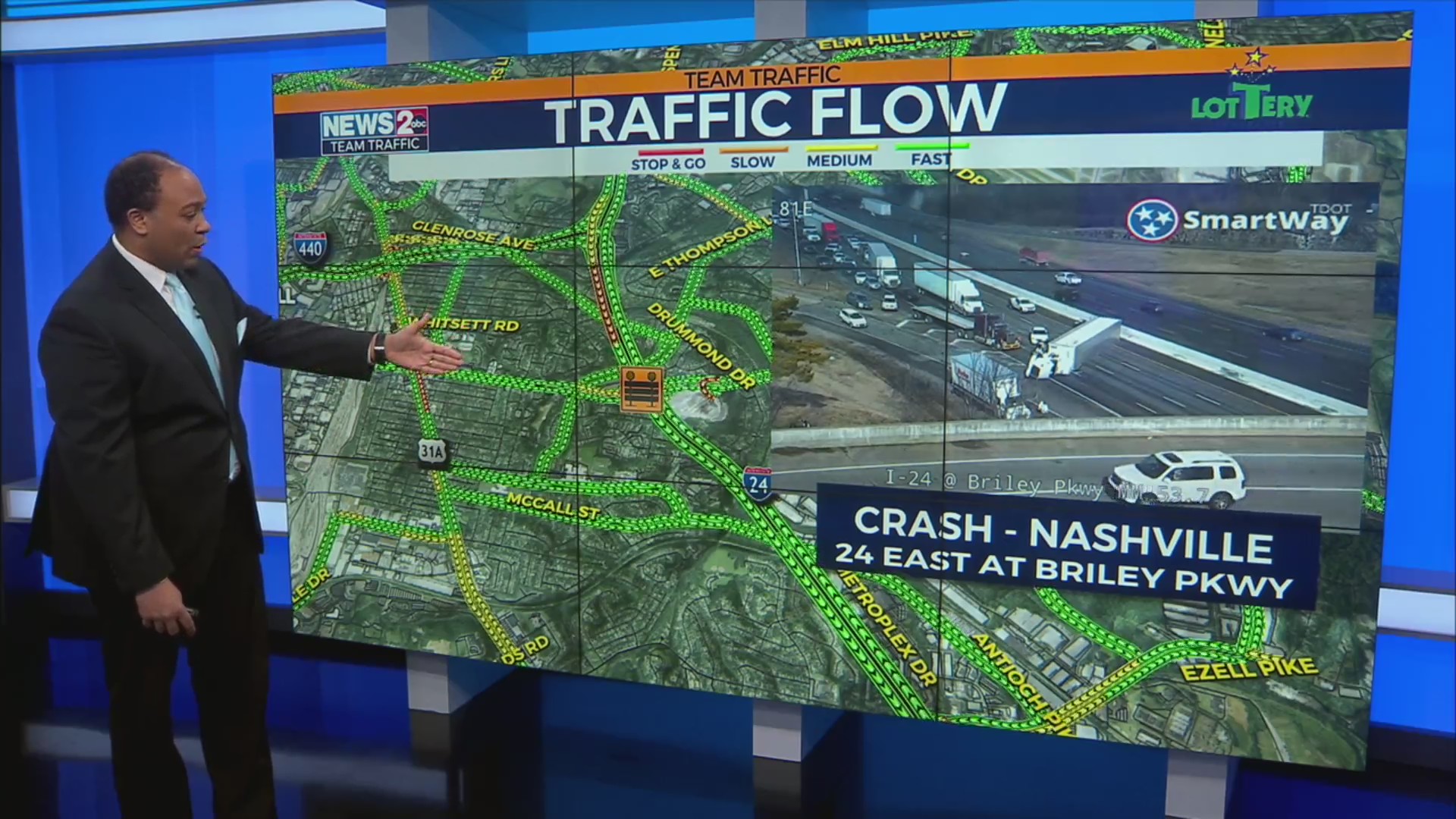 Semi crash blocks I-24 at Briley Parkway – WKRN News 2