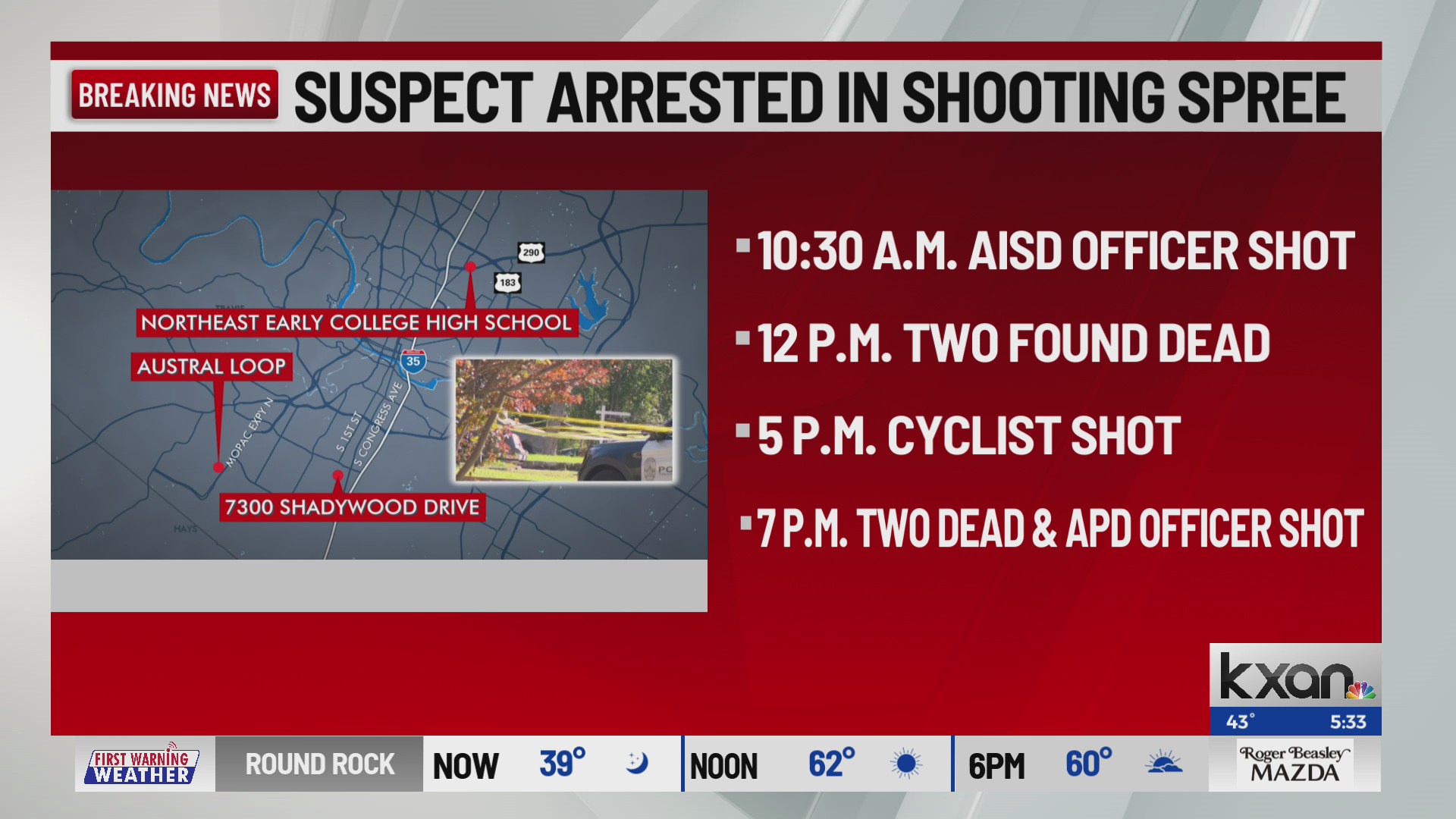 Six people dead after shooting spree in Austin, double homicide in ...