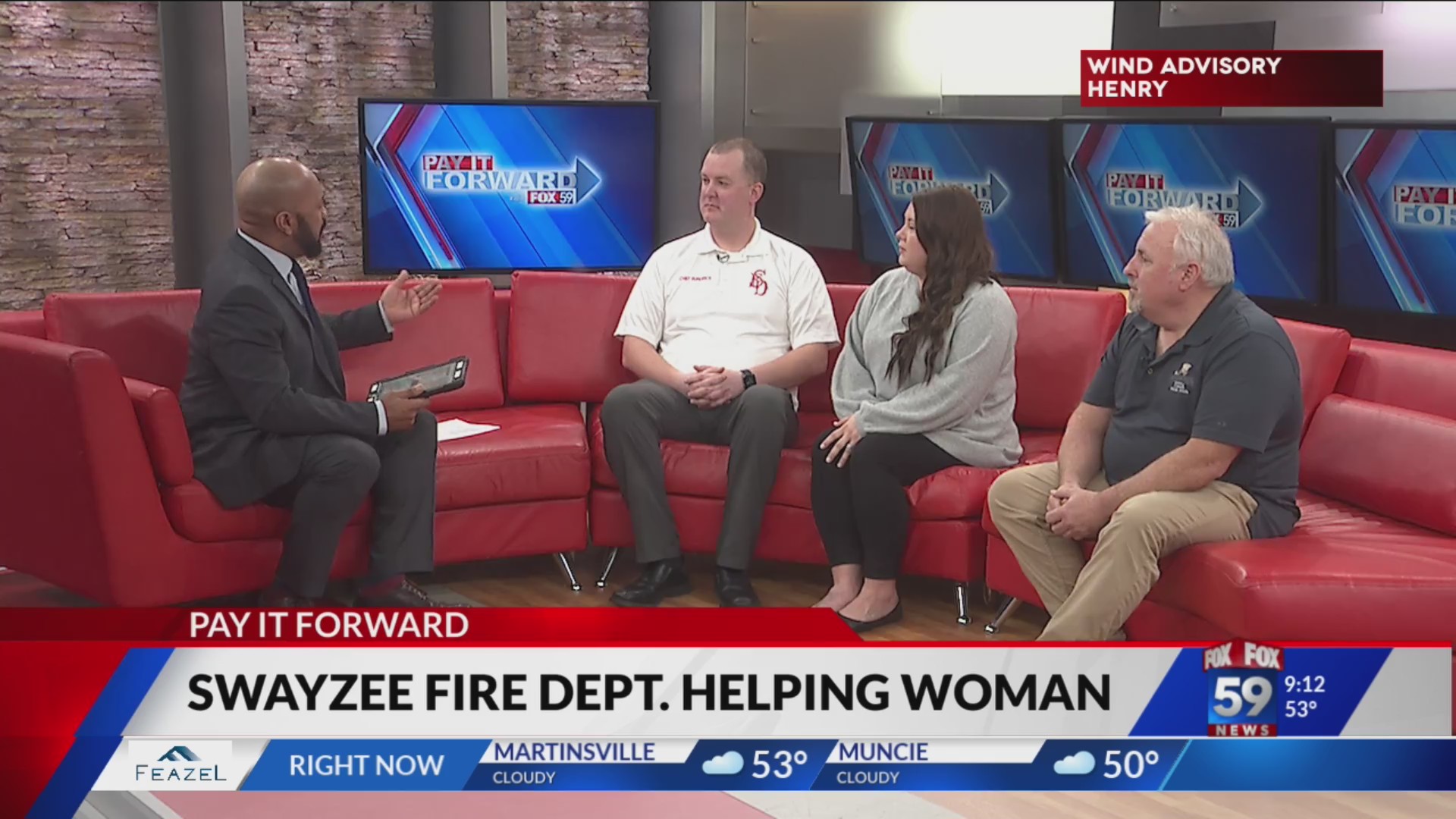 FOX59 Pay It Forward: Swayzee Volunteer Fire Dept. Helping Woman Raise ...