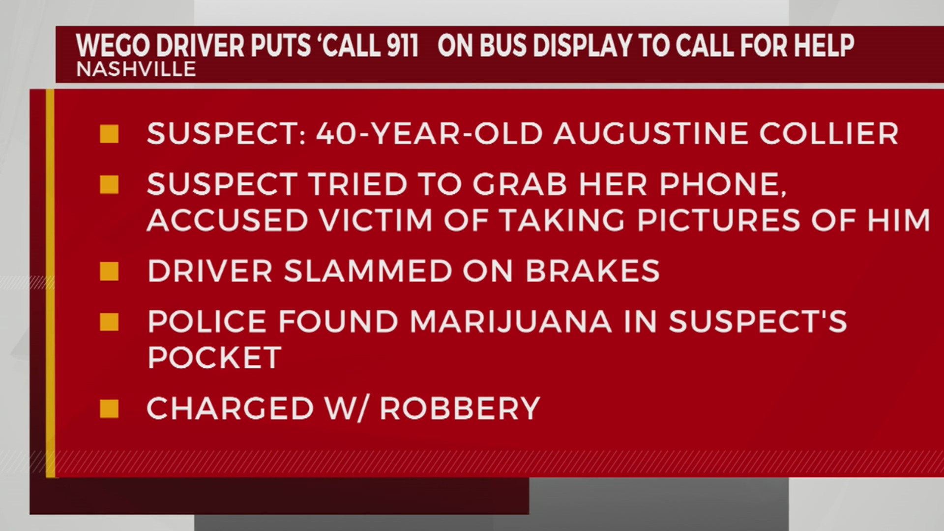 WeGo driver puts ‘call 911’ on bus display to call for help – WKRN News 2