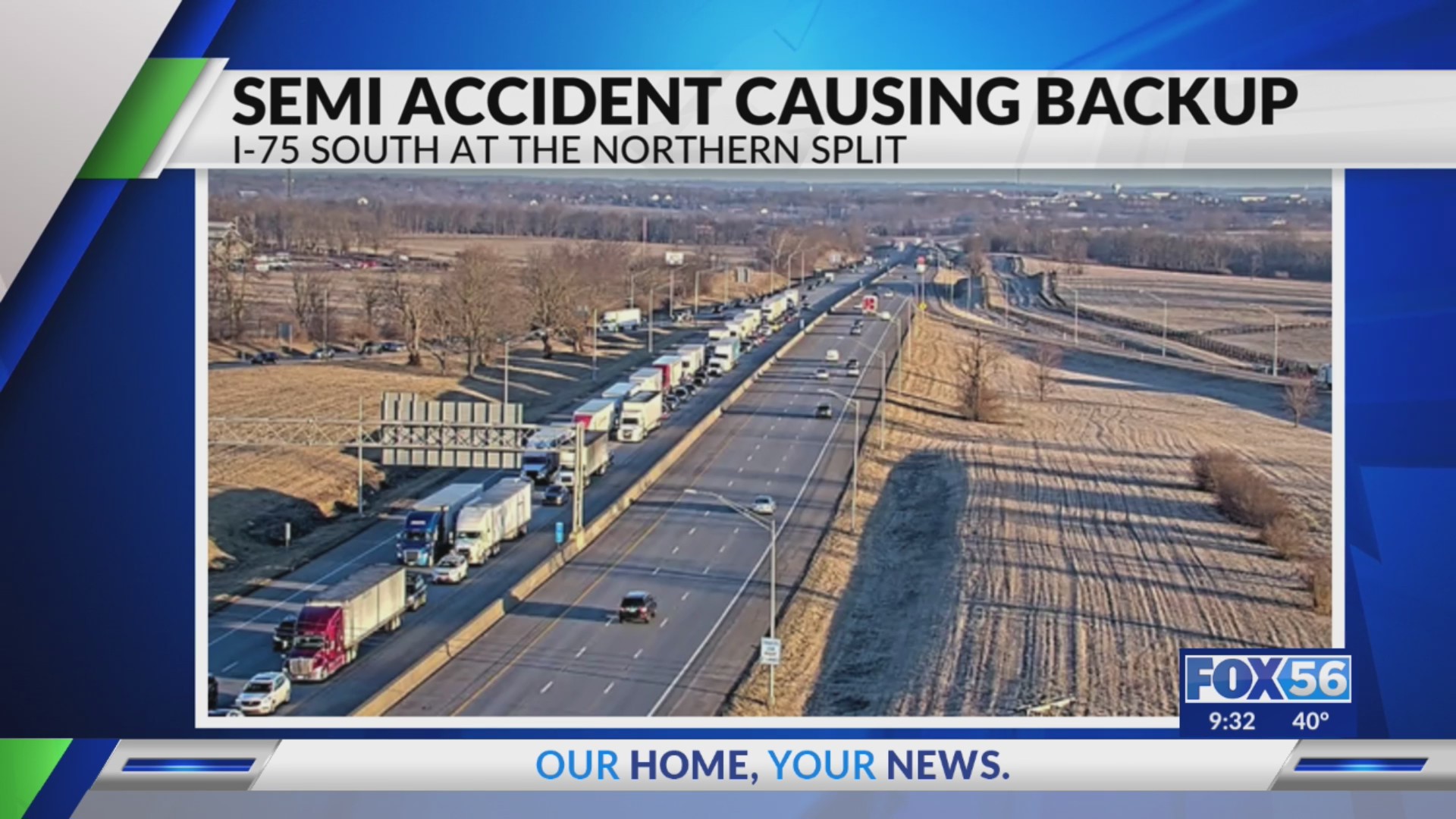 Semi crash causes traffic backup on I-75 in Lexington – FOX 56 News