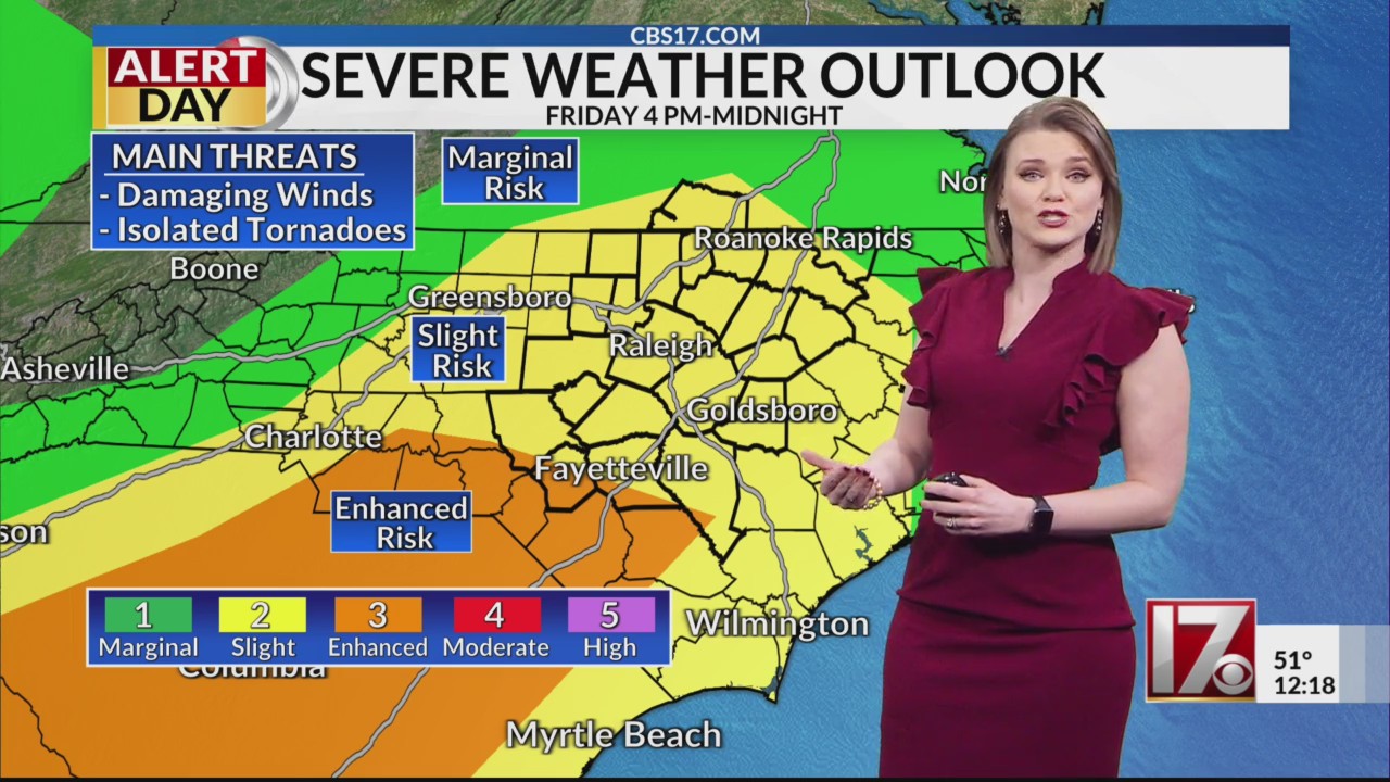 Friday’s severe weather risks in central North Carolina Friday’s severe weather risks in central North Carolina